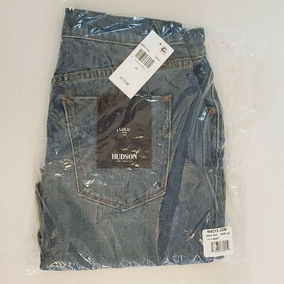 Hudson Lulu Denim Skirt Blue Size 25 Mini Distressed Hem NWT $175 Front… - Picture 3 of 6